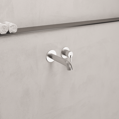 Lia Wall Mounted Bath Filler- Brushed Steel
