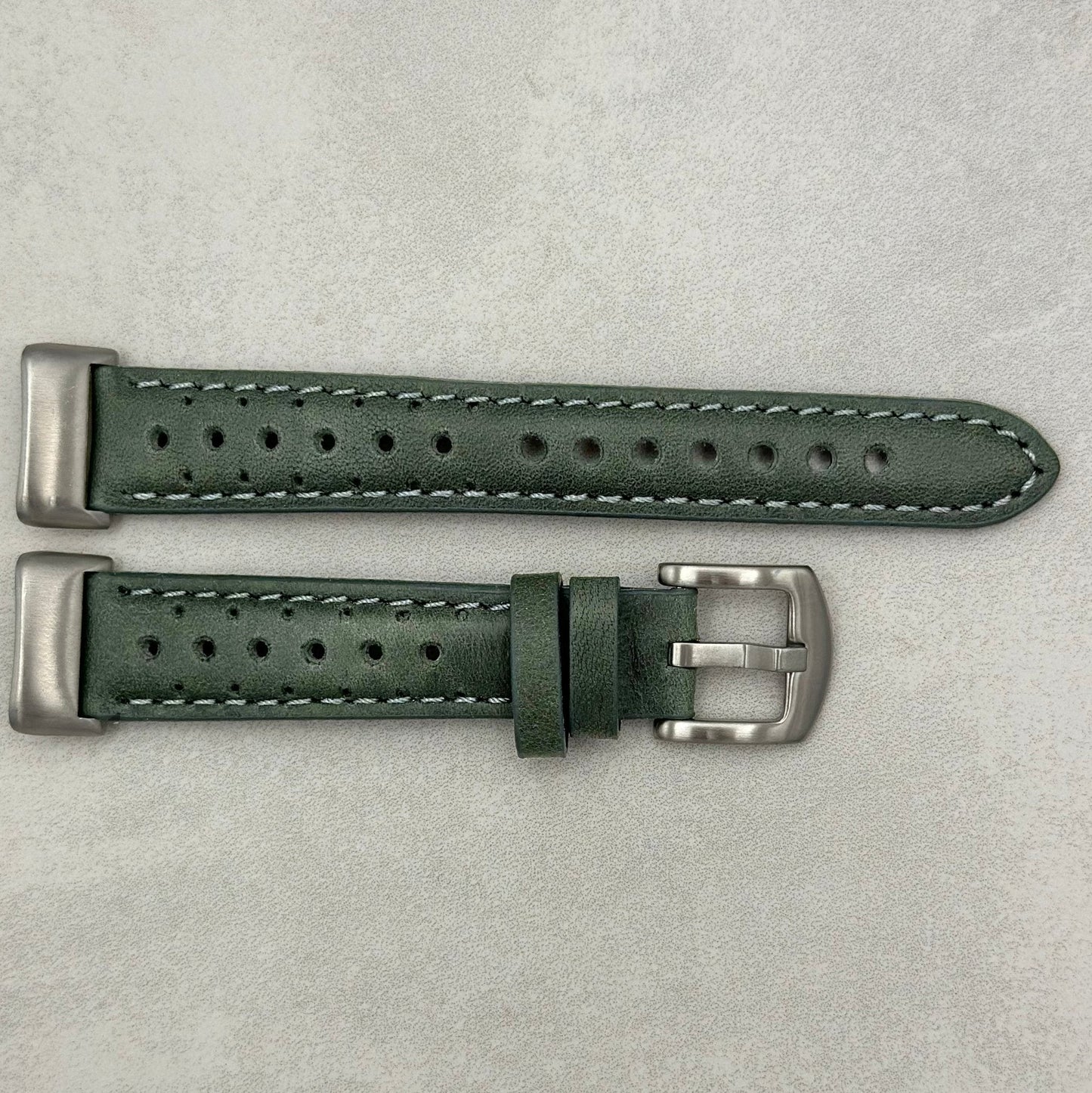 The Monte Carlo: Graphite Grey Perforated Leather Fitbit Charge Watch Strap