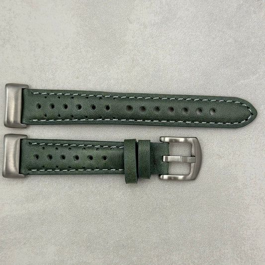 The Monte Carlo: Graphite Grey Perforated Leather Fitbit Charge Watch Strap