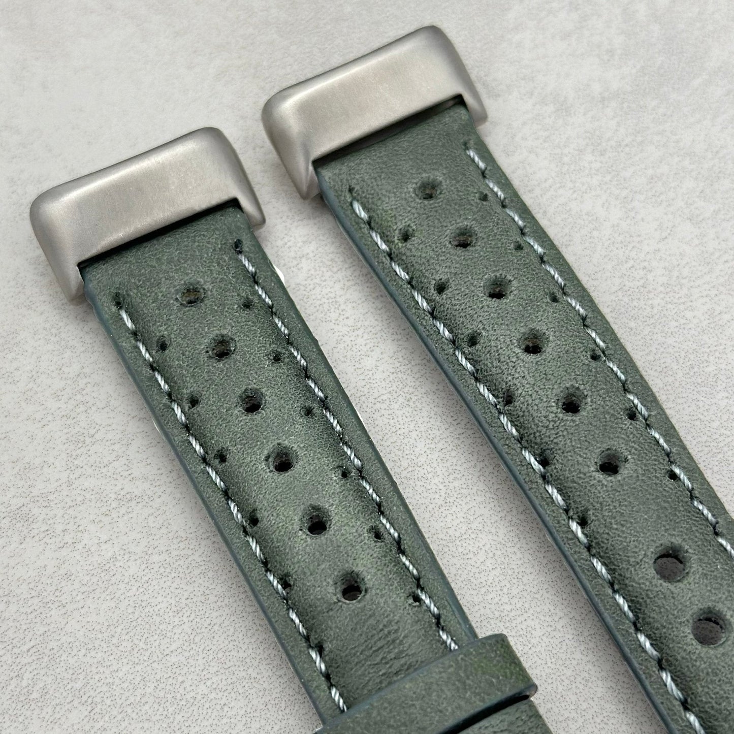 The Monte Carlo: Graphite Grey Perforated Leather Fitbit Charge Watch Strap