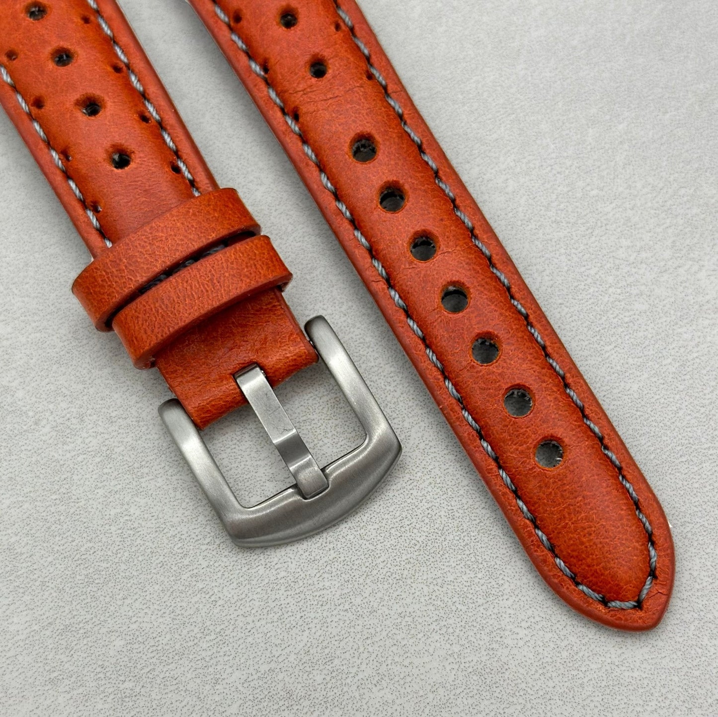 The Monte Carlo: Russet Orange Perforated Leather Fitbit Charge Watch Strap