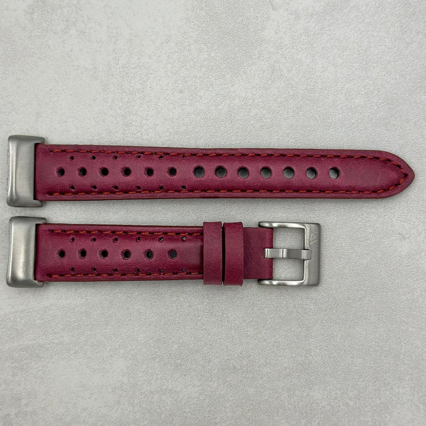 The Monte Carlo: Plum Purple Perforated Leather Fitbit Charge Watch Strap