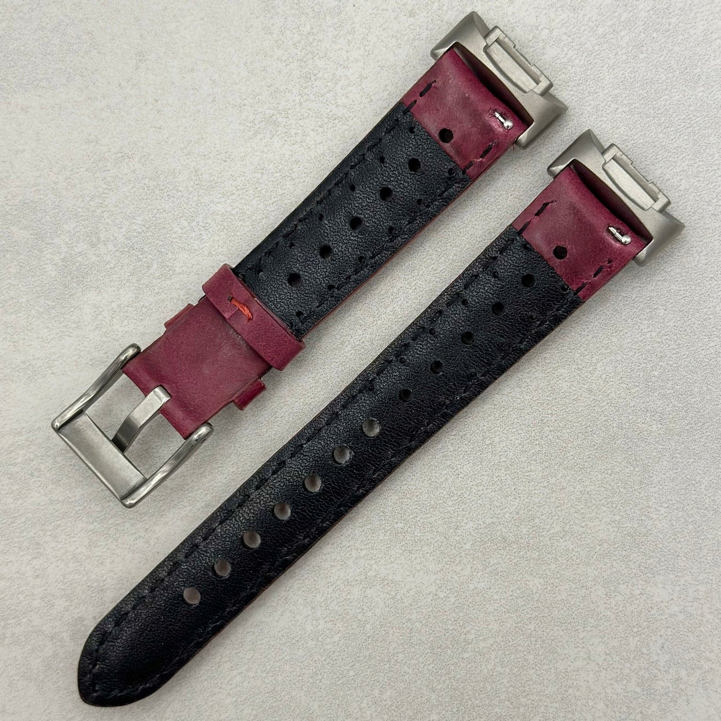 The Monte Carlo: Plum Purple Perforated Leather Fitbit Charge Watch Strap
