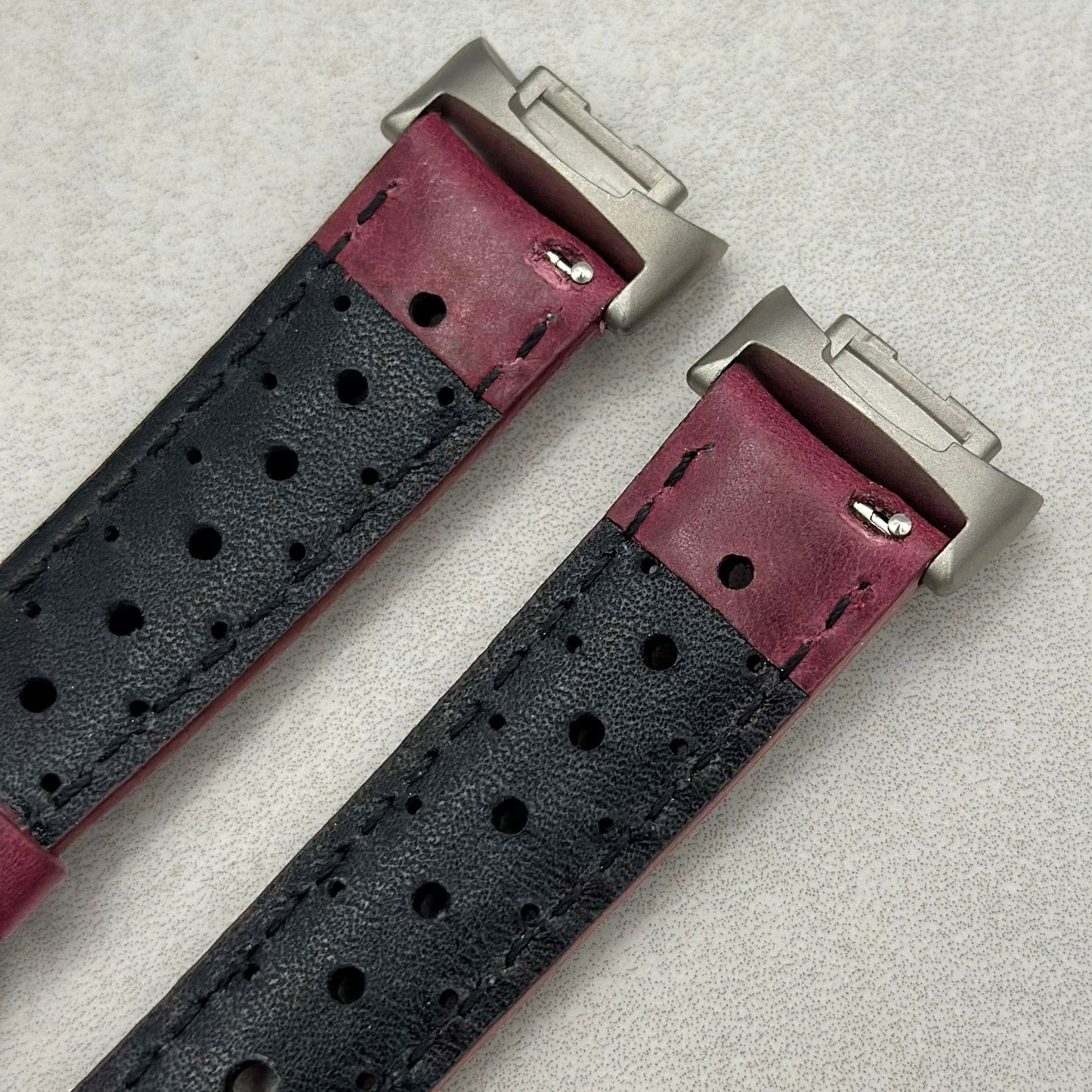 The Monte Carlo: Plum Purple Perforated Leather Fitbit Charge Watch Strap