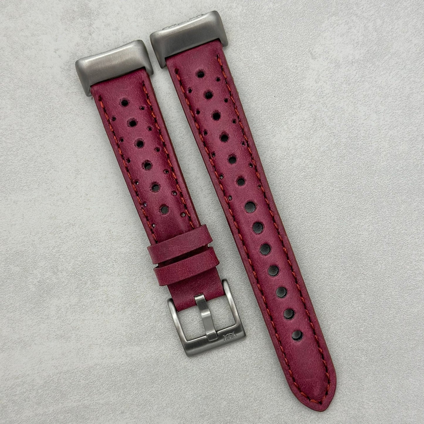 The Monte Carlo: Plum Purple Perforated Leather Fitbit Charge Watch Strap
