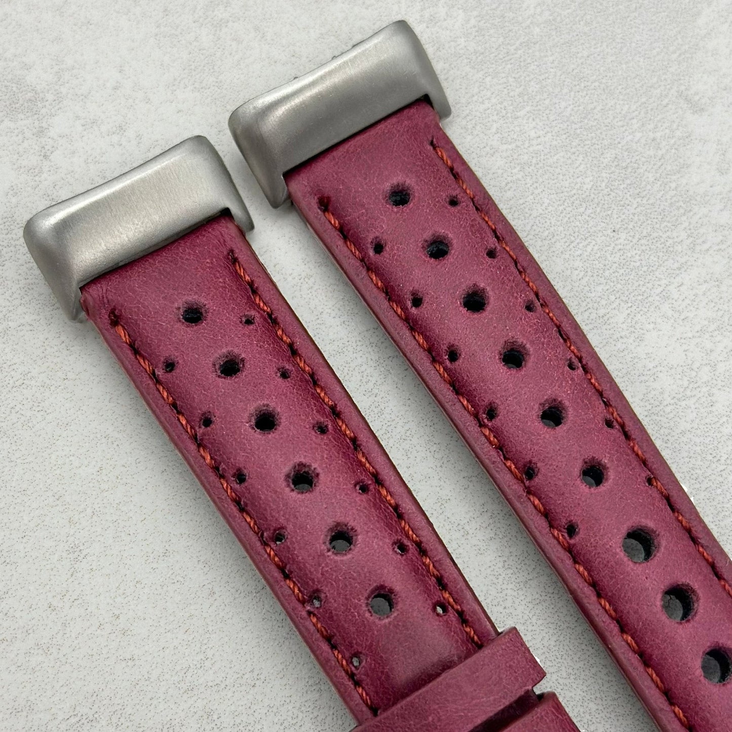 The Monte Carlo: Plum Purple Perforated Leather Fitbit Charge Watch Strap