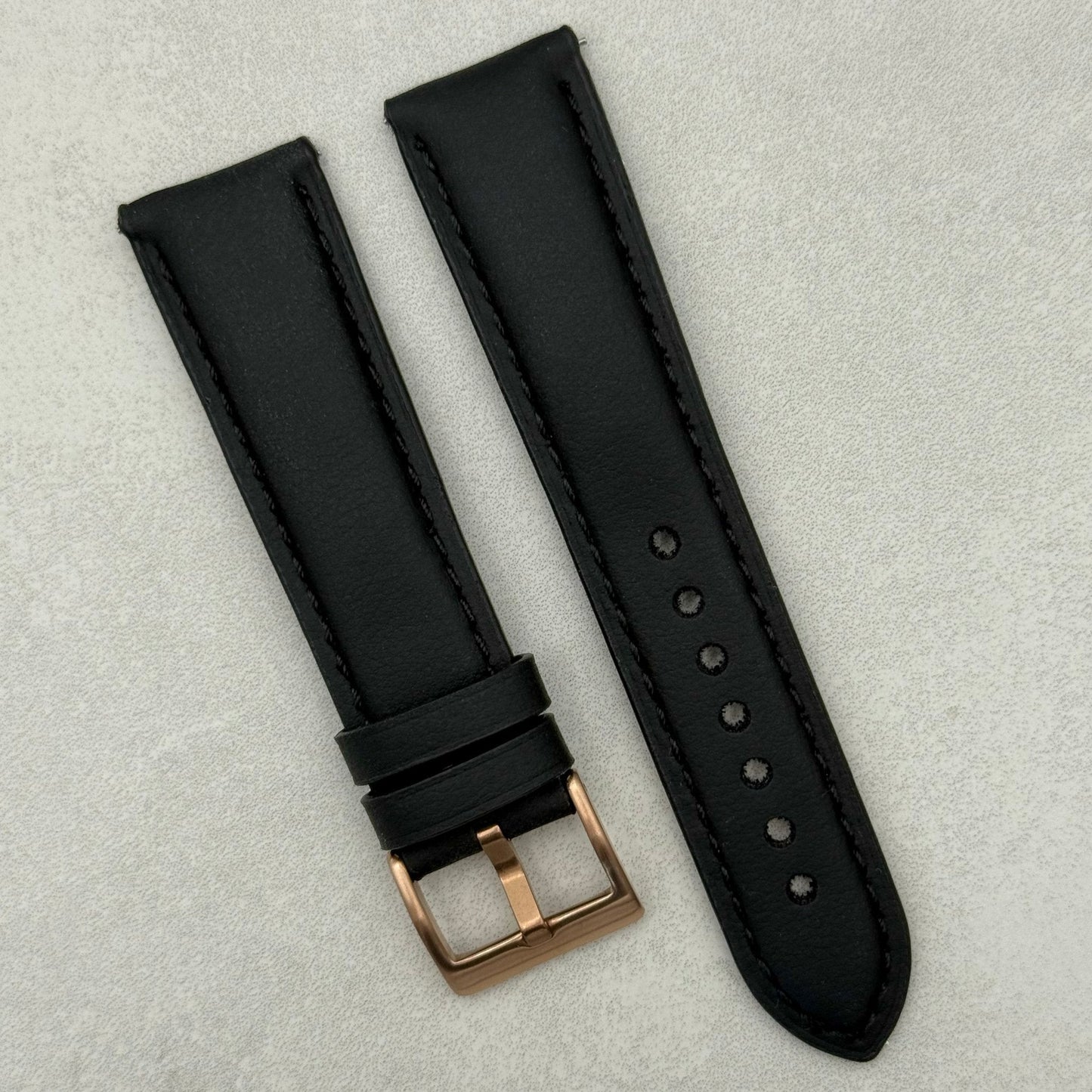 The New York: Black Vegan Leather Watch Strap