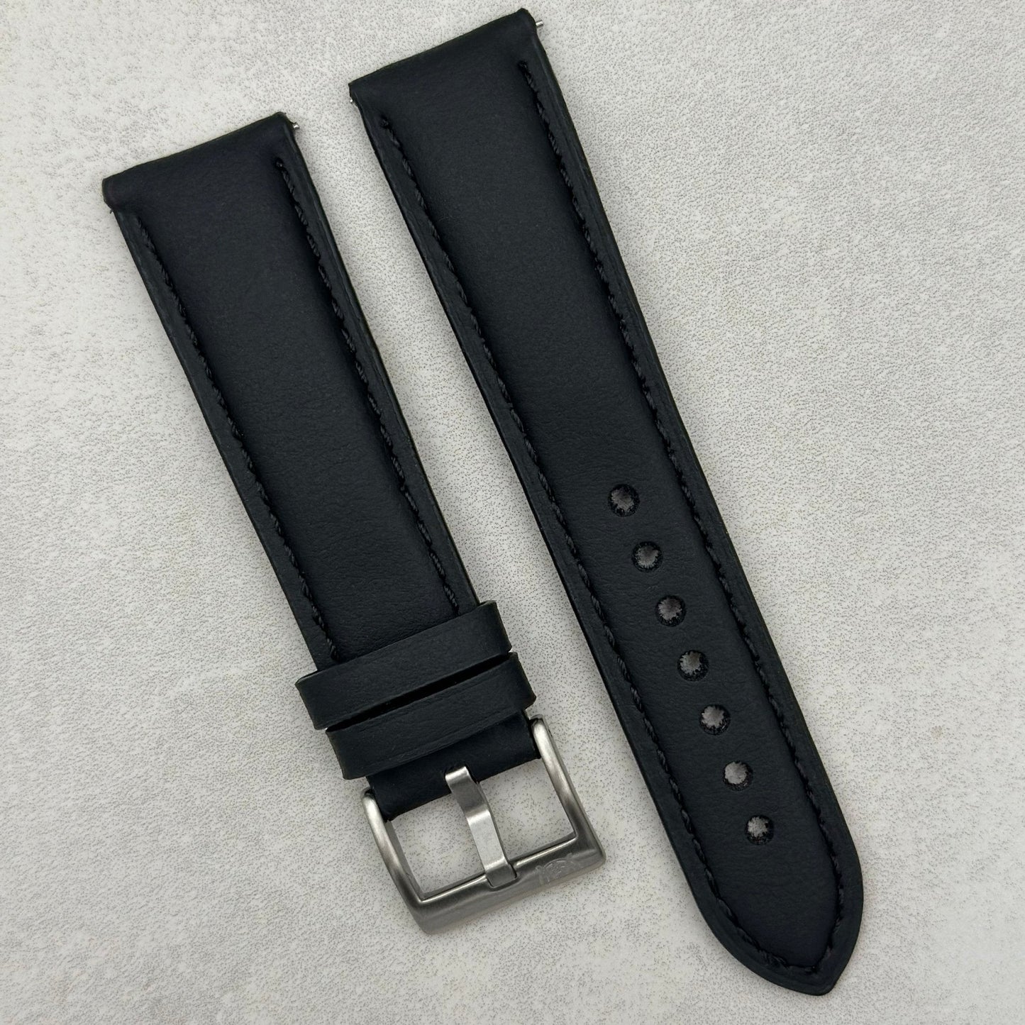 The New York: Black Vegan Leather Watch Strap