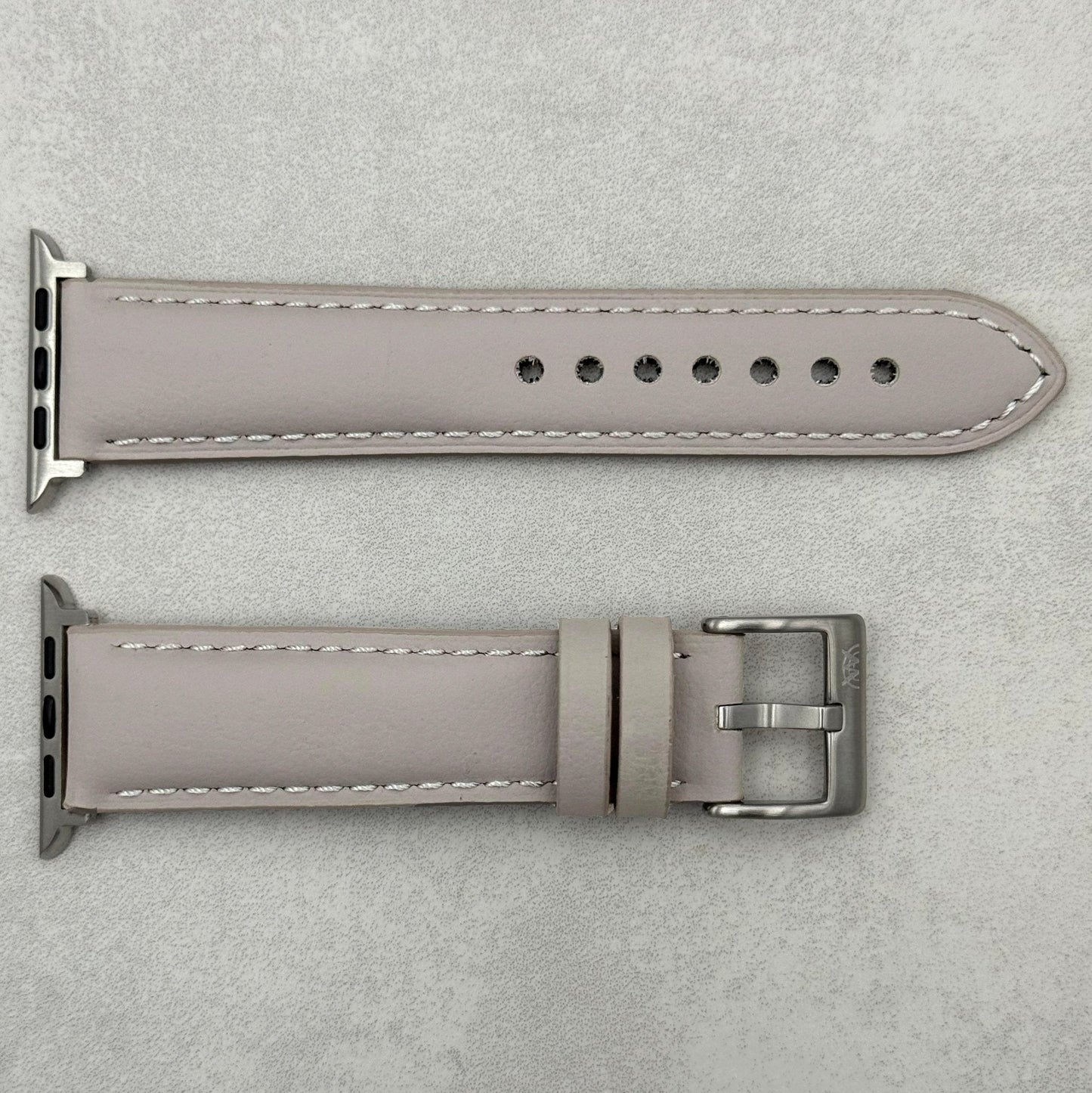 The New York: Dove Grey Vegan Leather Apple Watch Strap