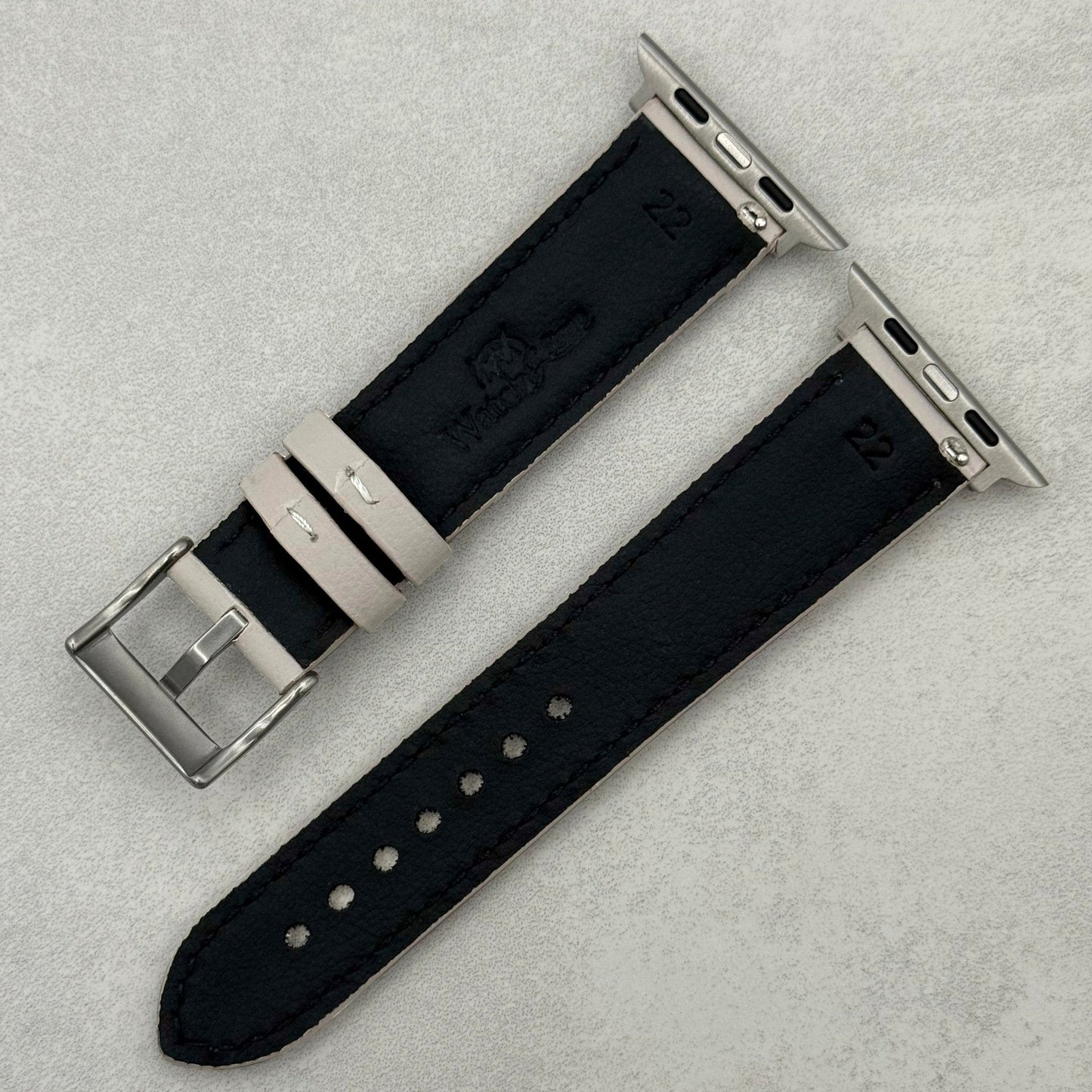The New York: Dove Grey Vegan Leather Apple Watch Strap