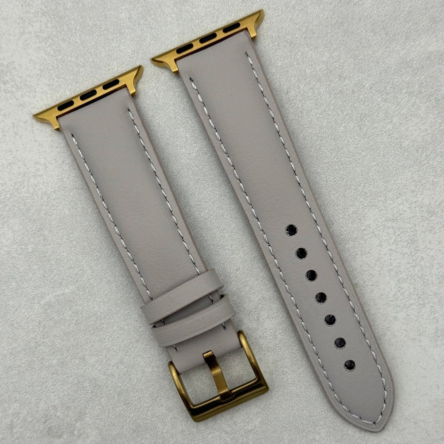 The New York: Dove Grey Vegan Leather Apple Watch Strap