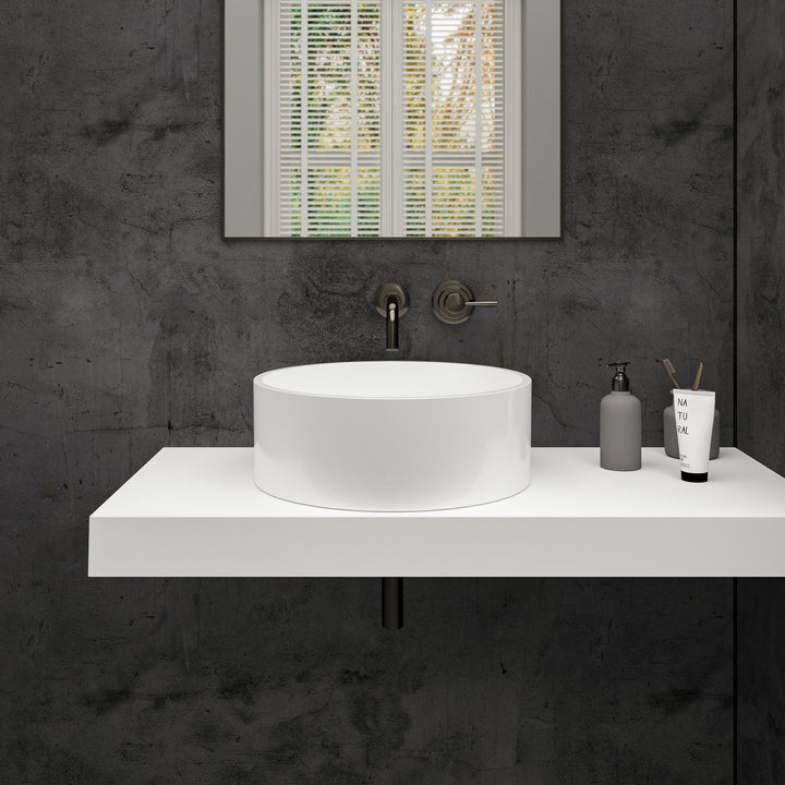 Vacio Countertop White Stone Basin 426