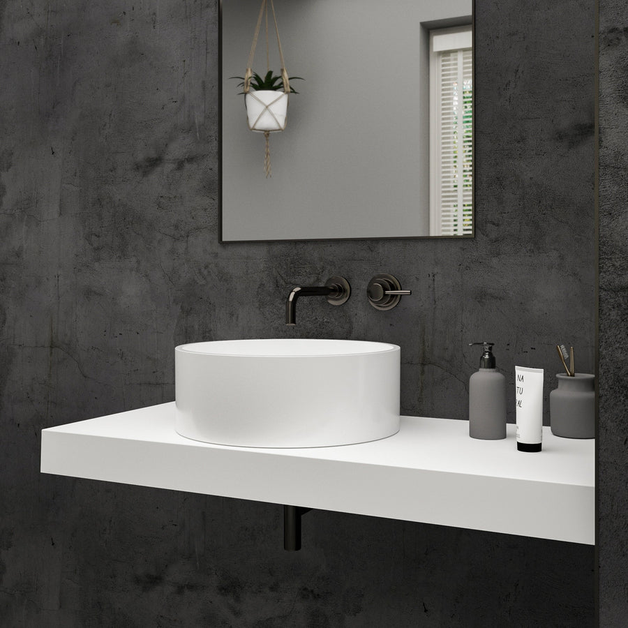Vacio Countertop White Stone Basin 426 right hand side view