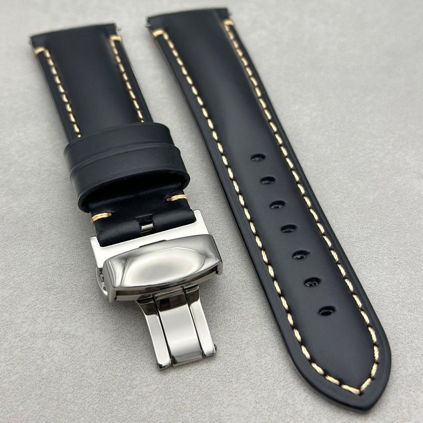 The Oslo: Jet Black Full Grain Leather Samsung Galaxy Watch Ultra Strap