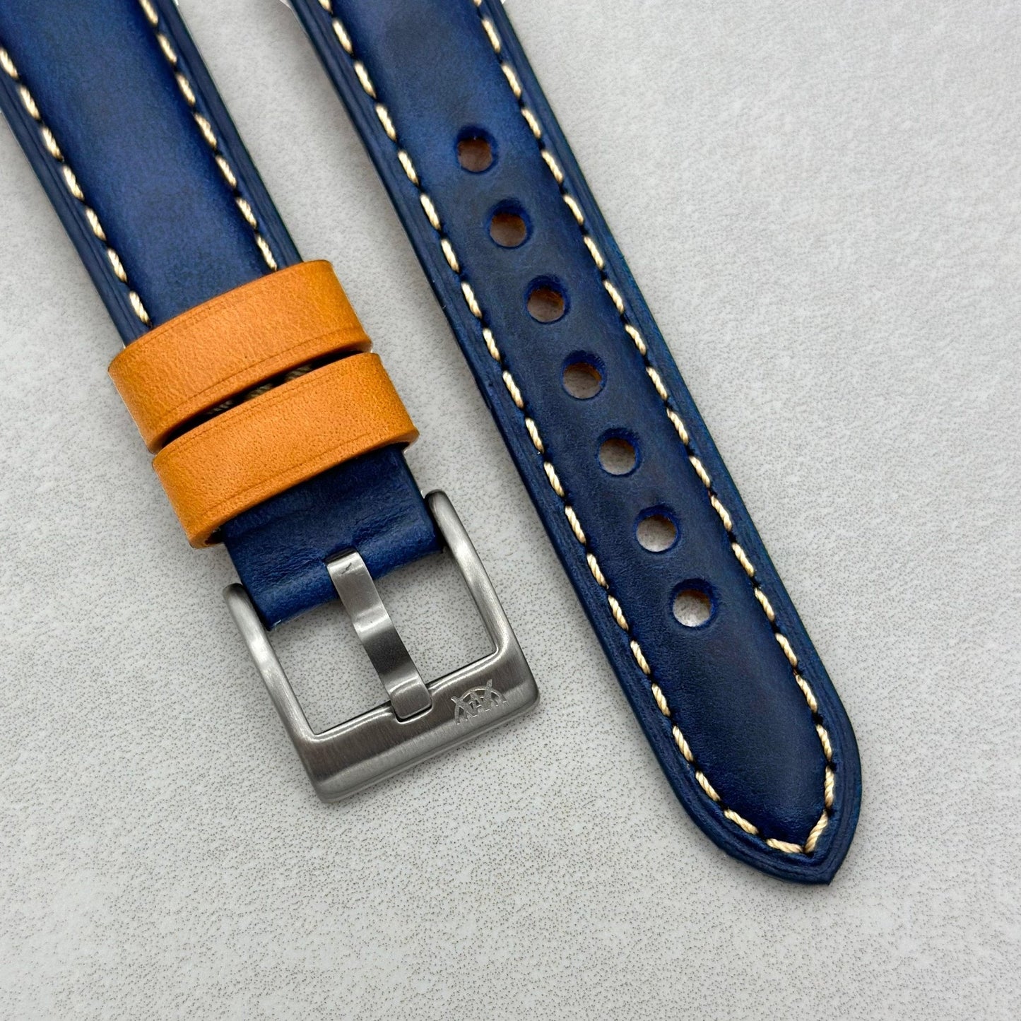 The Oxford: Navy Blue Padded Calf Skin Fitbit Charge Watch Strap