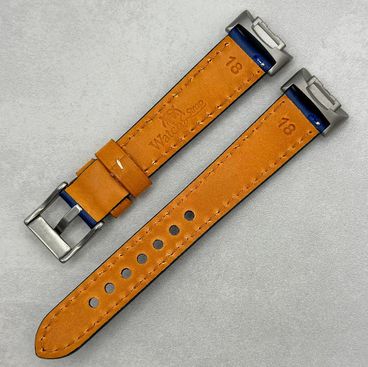 The Oxford: Navy Blue Padded Calf Skin Fitbit Charge Watch Strap