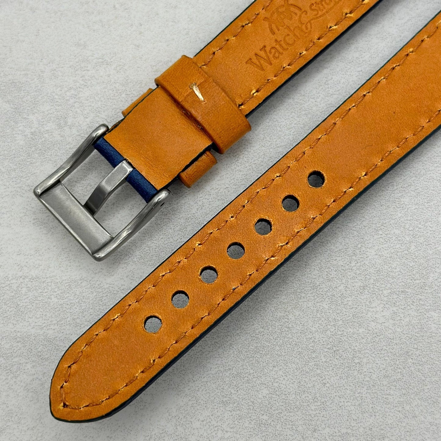 The Oxford: Navy Blue Padded Calf Skin Fitbit Charge Watch Strap