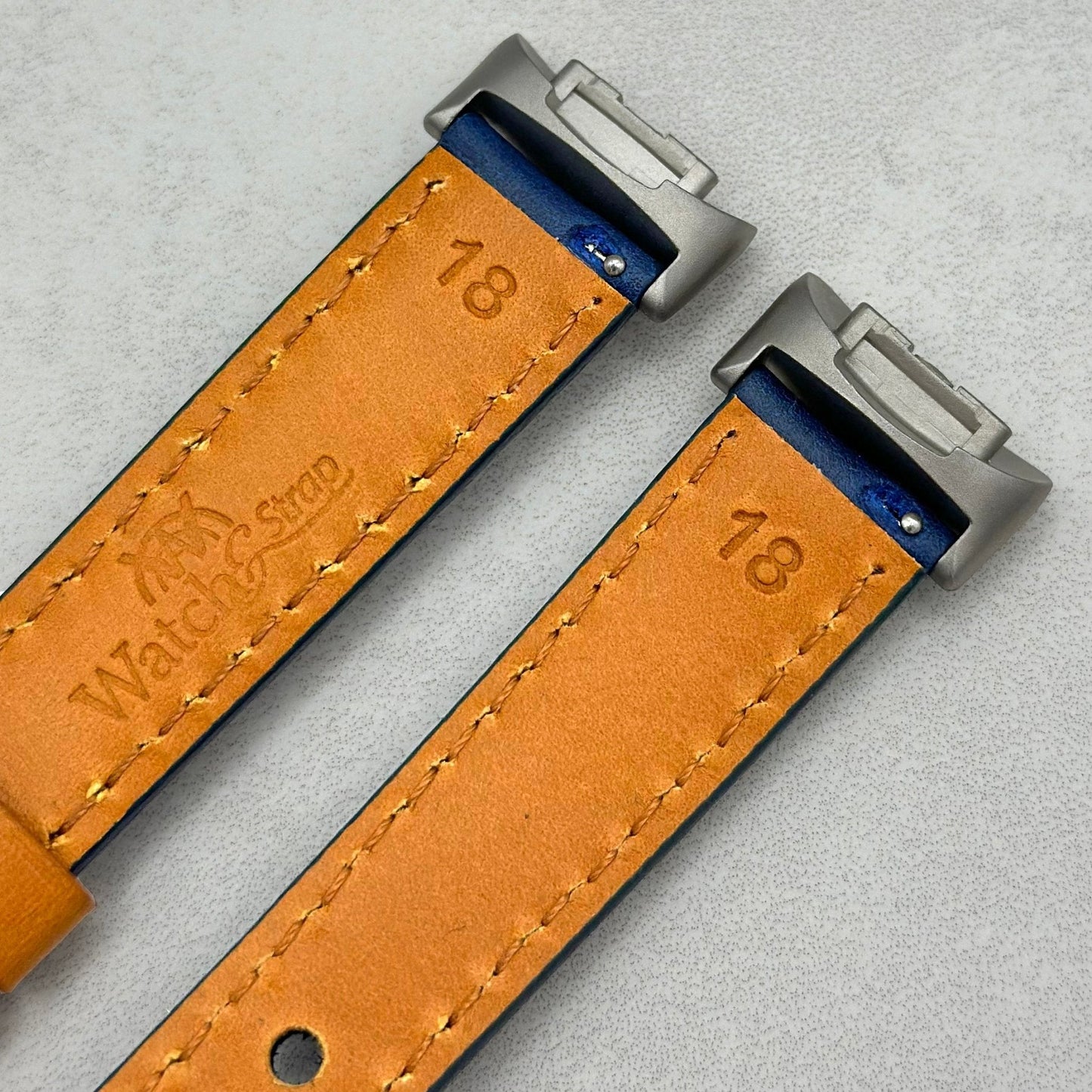 The Oxford: Navy Blue Padded Calf Skin Fitbit Charge Watch Strap