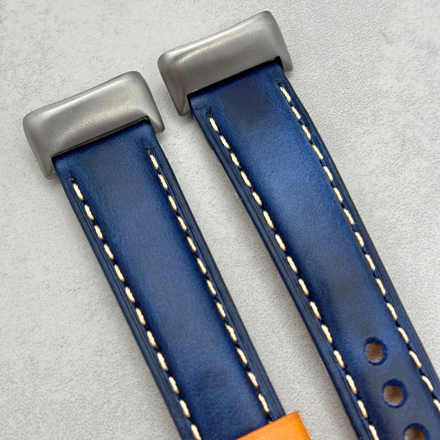 The Oxford: Navy Blue Padded Calf Skin Fitbit Charge Watch Strap
