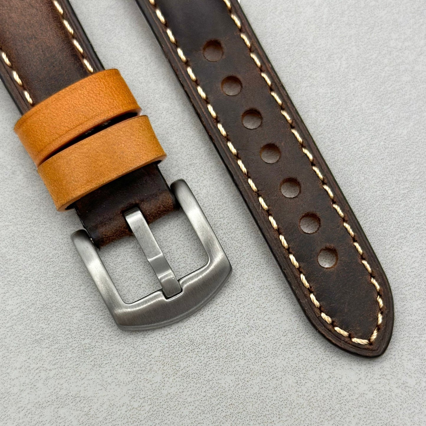 The Oxford: Chocolate Brown Padded Calf Skin Fitbit Charge Watch Strap