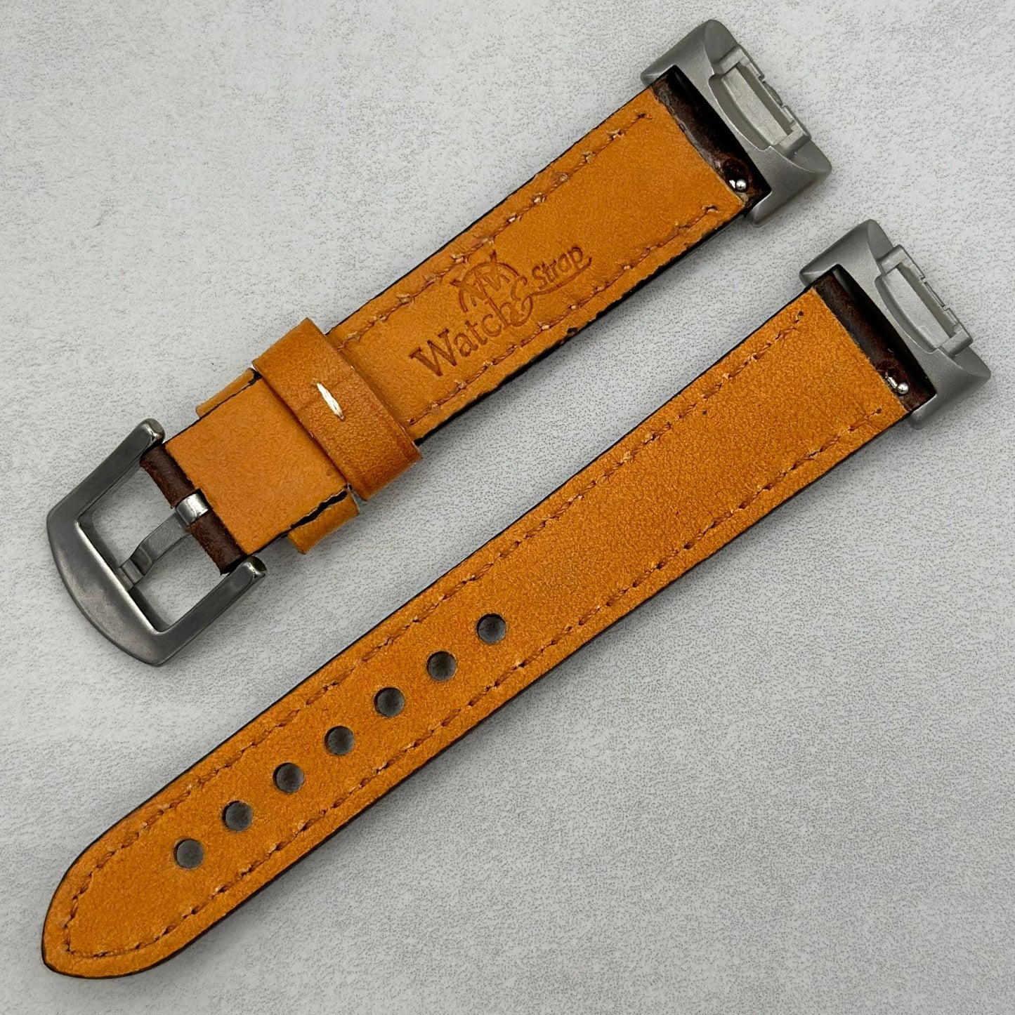 The Oxford: Chocolate Brown Padded Calf Skin Fitbit Charge Watch Strap