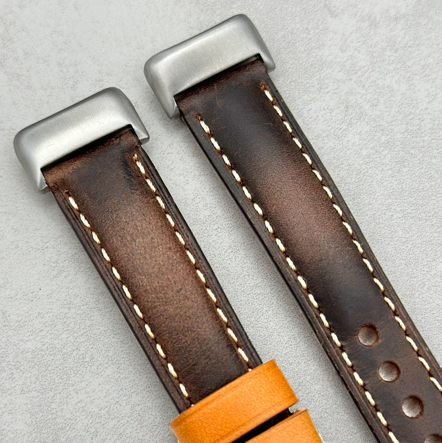 The Oxford: Chocolate Brown Padded Calf Skin Fitbit Charge Watch Strap