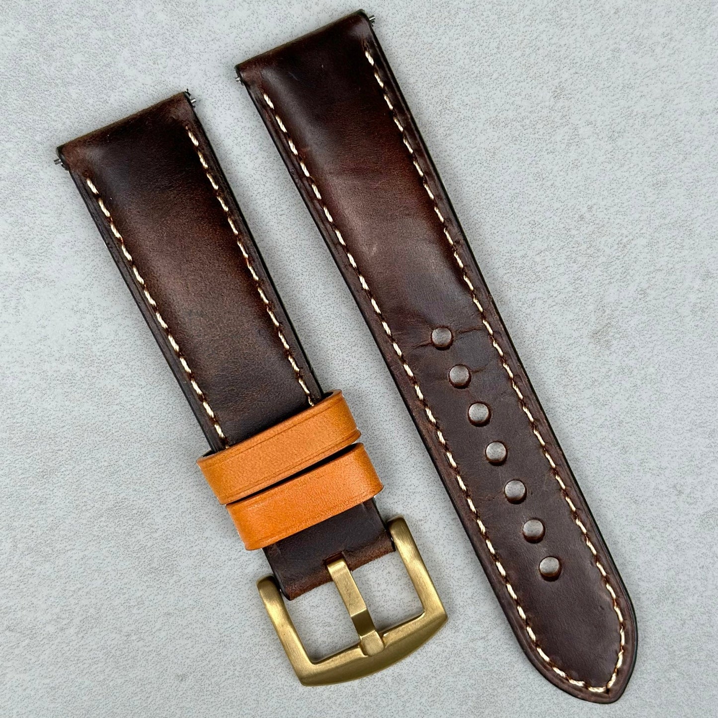 The Oxford: Chocolate Brown Padded Calf Skin Watch Strap