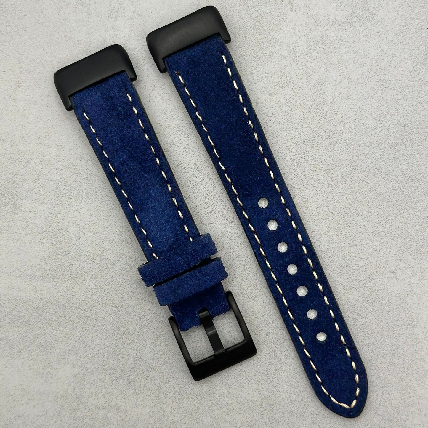 The Paris: Navy Blue Padded Suede Fitbit Charge Watch Strap