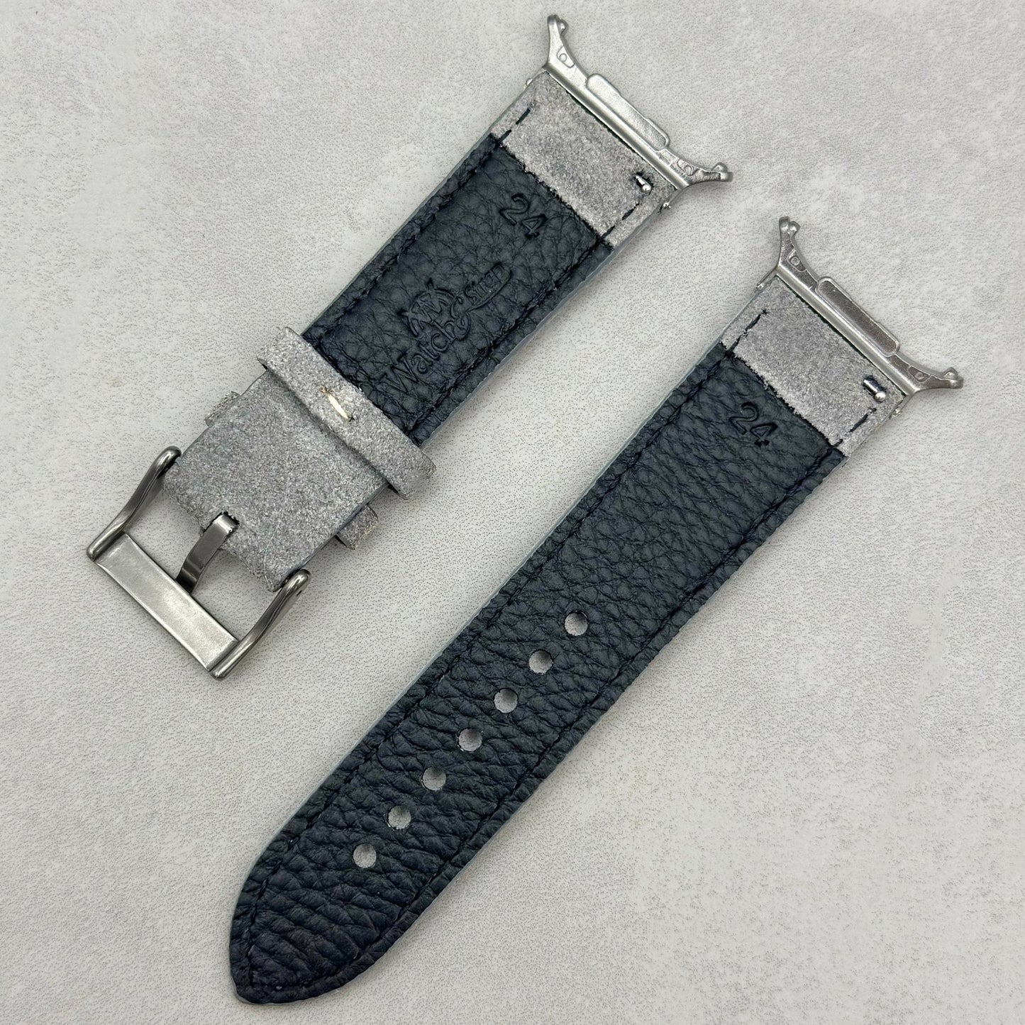 The Paris: Light Grey Padded Suede Samsung Galaxy Watch Ultra Strap
