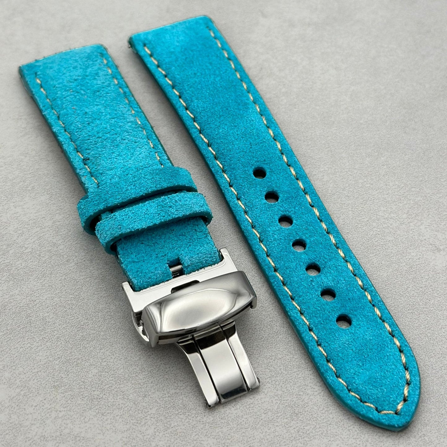 The Paris: Turquoise Padded Suede Samsung Galaxy Watch Ultra Strap