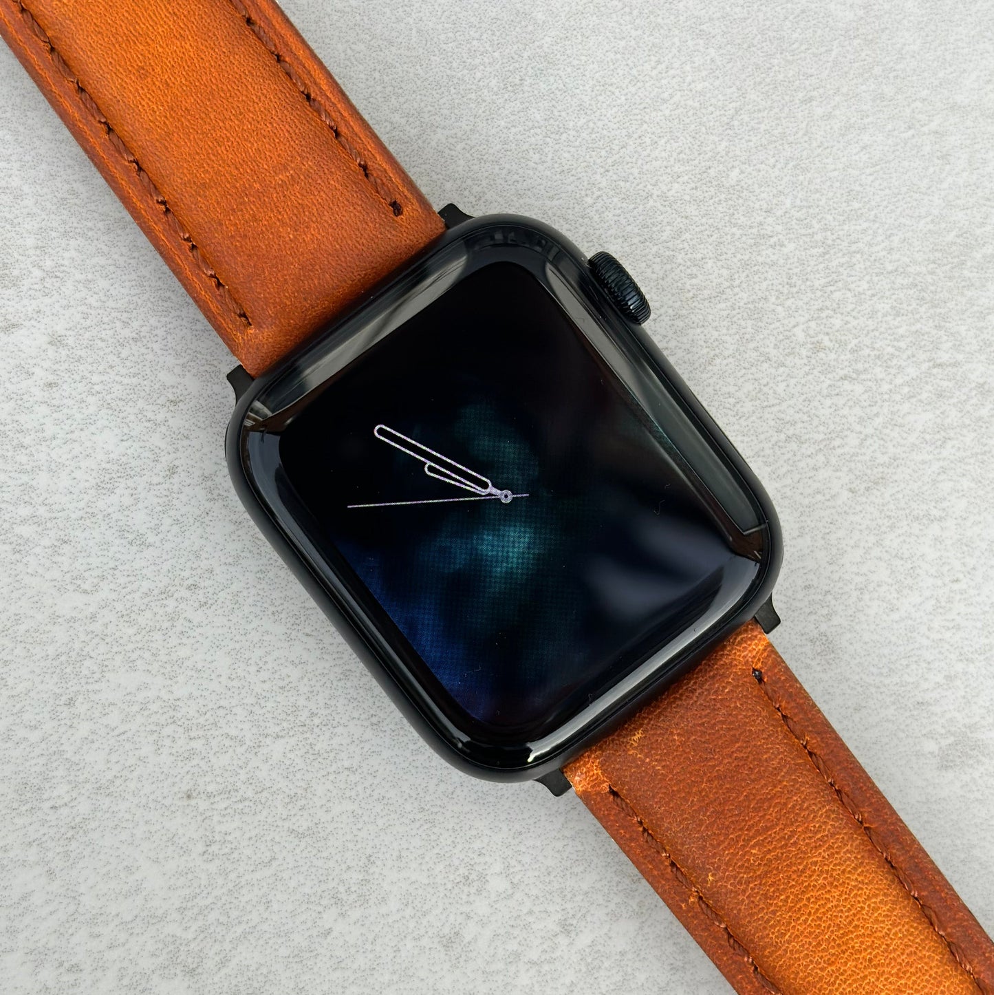 The Prague: Cognac Vegetable Tanned Full Grain Leather Apple Watch Strap