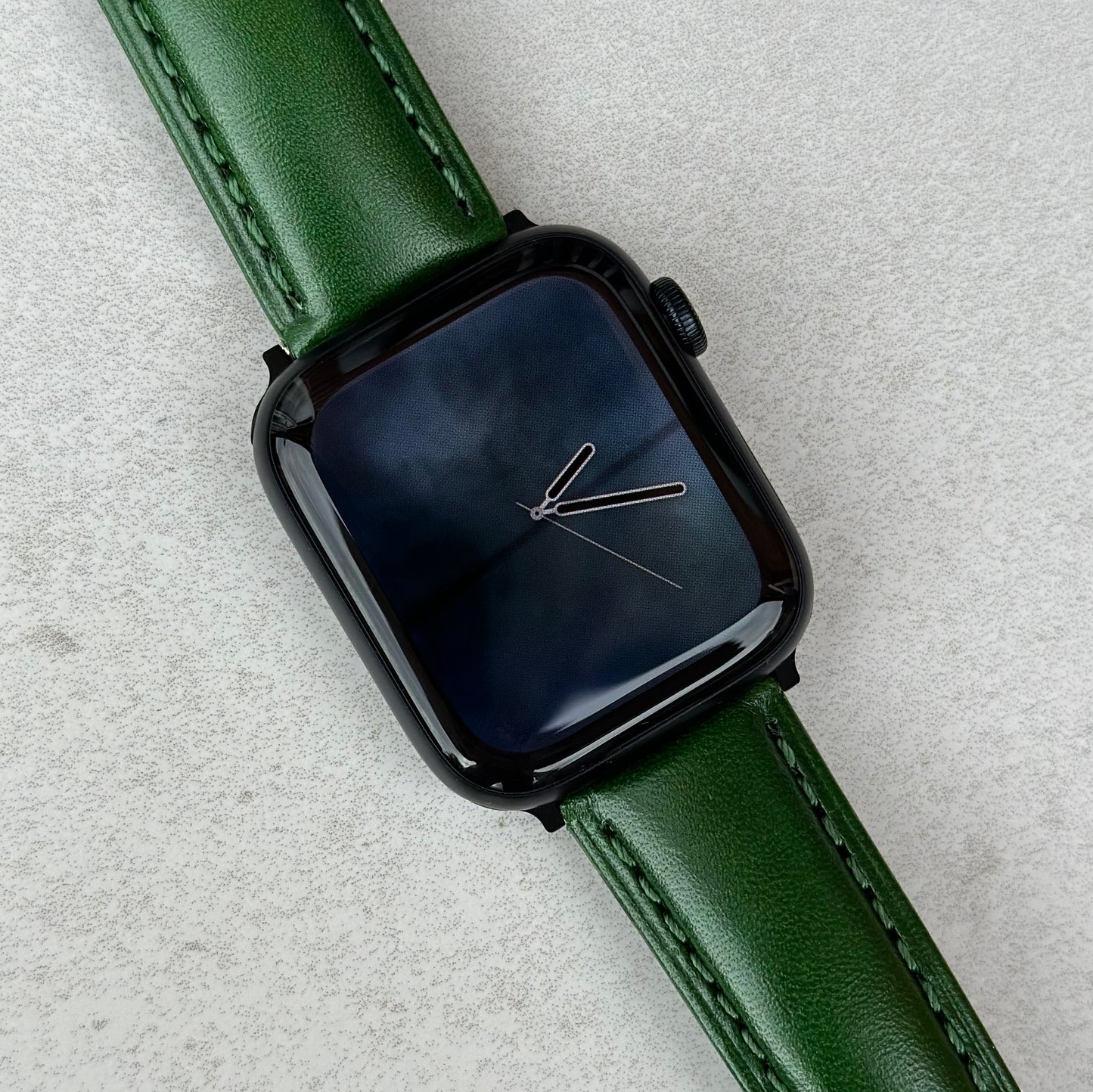 The Prague: Racing Green Vegetable Tanned Full Grain Leather Apple Watch Strap
