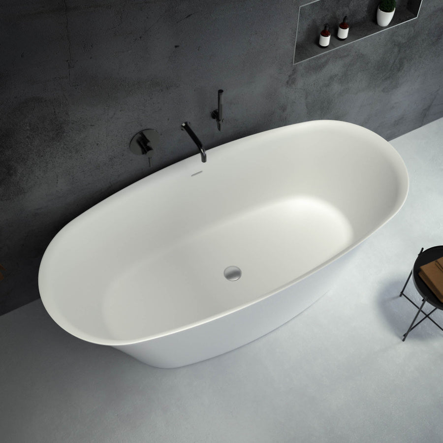 Cresta Freestanding Oval Stone Bath 1700 - top view