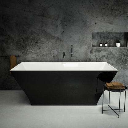 Cuadrato Freestanding Polished Black Stone Bath 1680