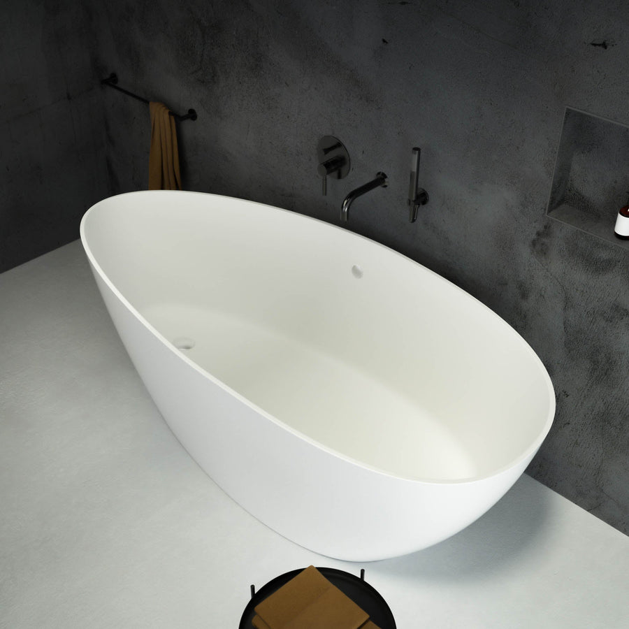 Soltar Freestanding Oval Stone Bath 1700 top view