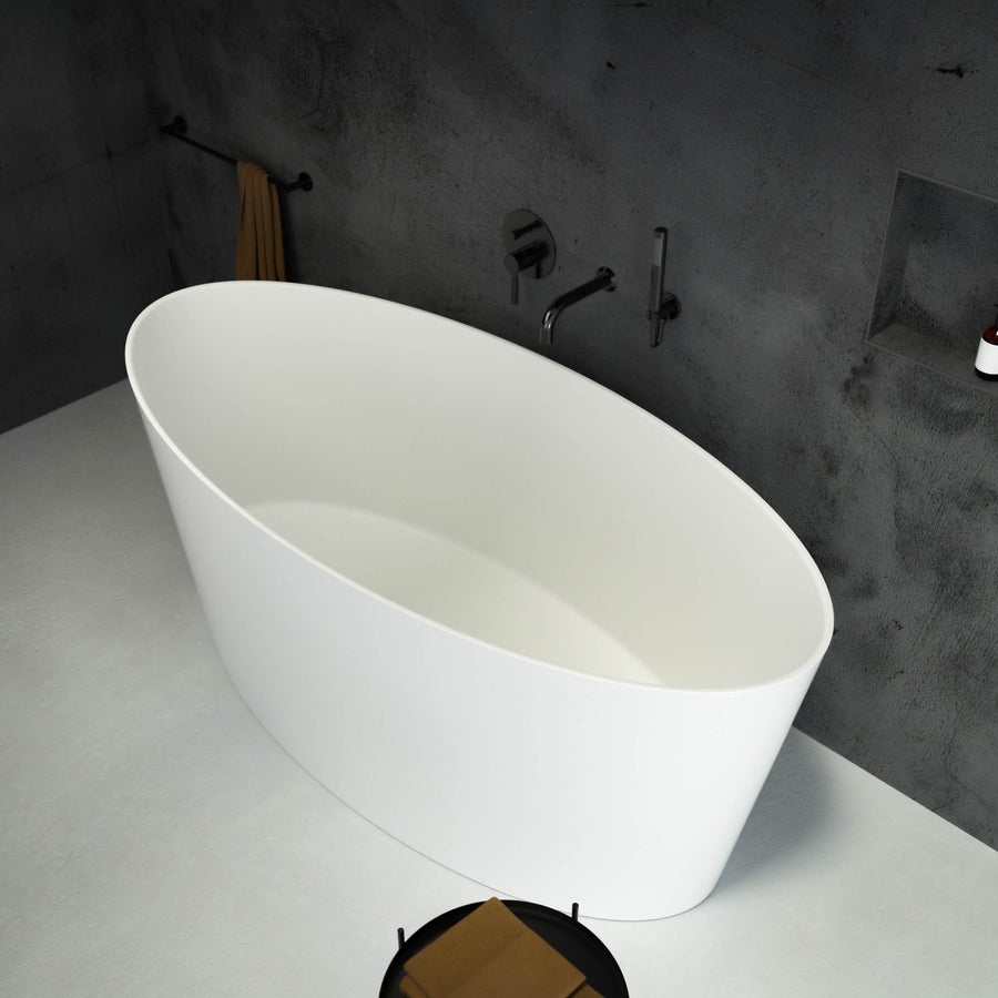Opalo Freestanding Oval Stone Bath 1580 top view
