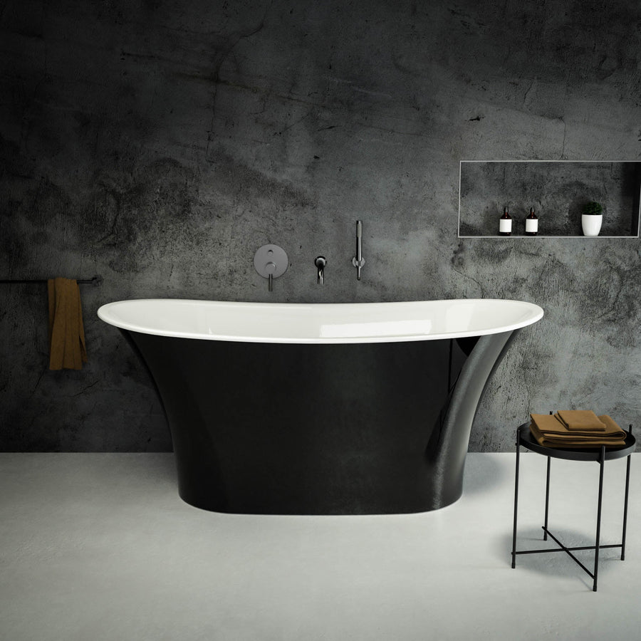 Granada Freestanding Polished Black Oval Bath 1580