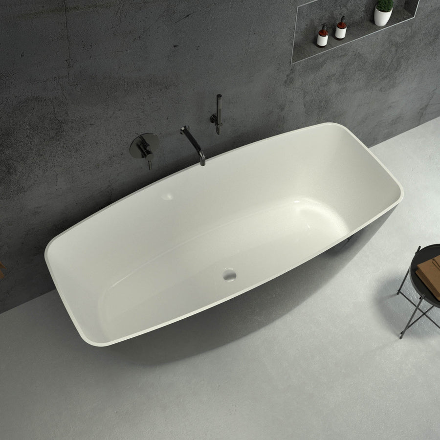 Seno Freestanding Polished Black Stone Bath 1600 top view 2