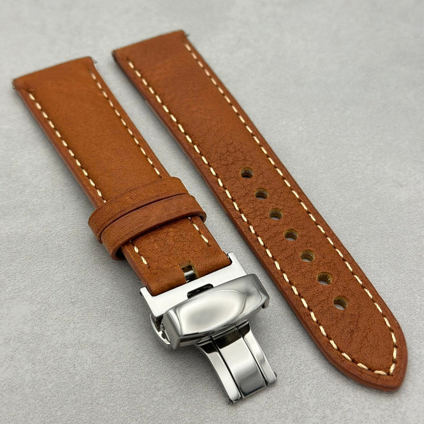 The Rome: Copper Brown Italian Full Grain Leather Google Pixel Watch Strap