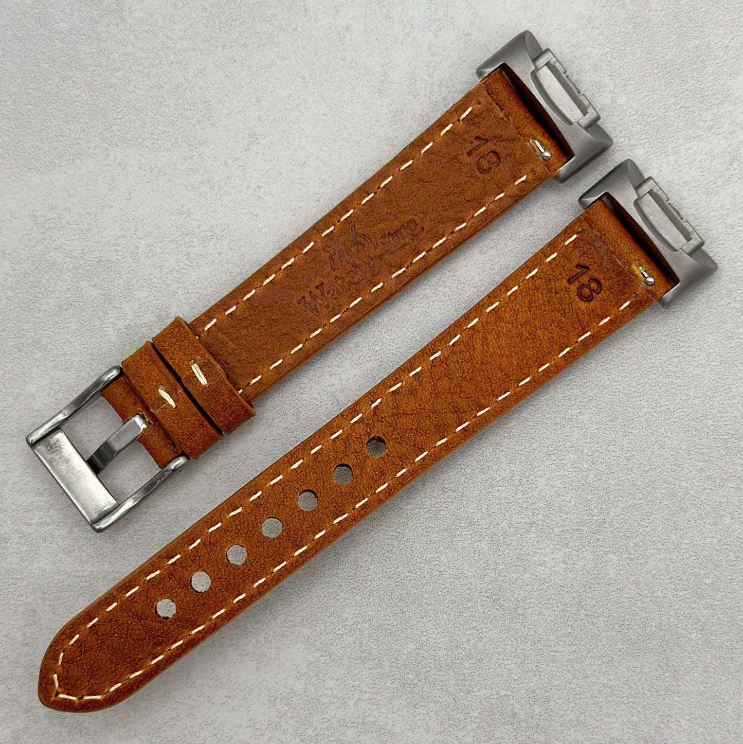 The Rome: Copper Brown Italian Full Grain Leather Fitbit Charge Watch Strap
