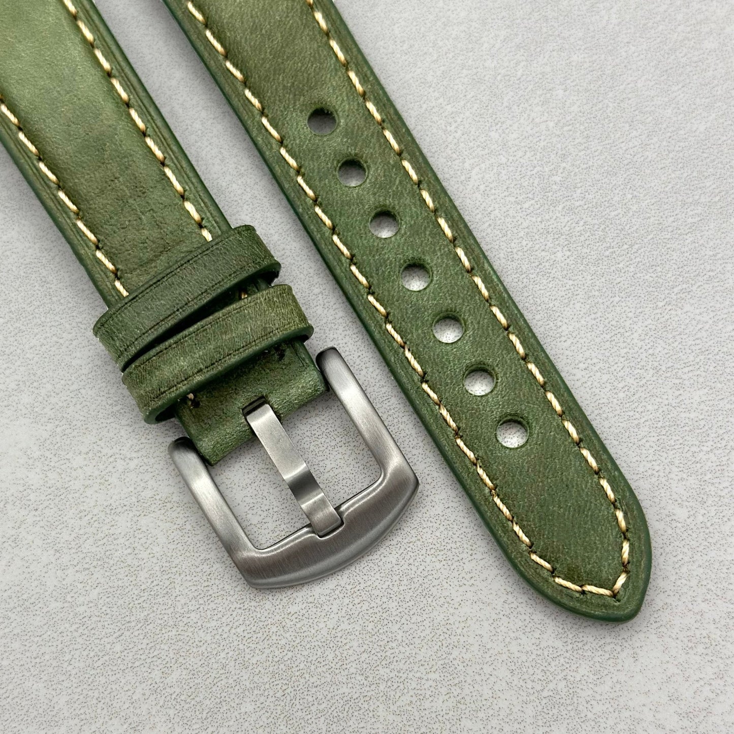 The Rome: Olive Green Italian Full Grain Leather Fitbit Charge Watch Strap