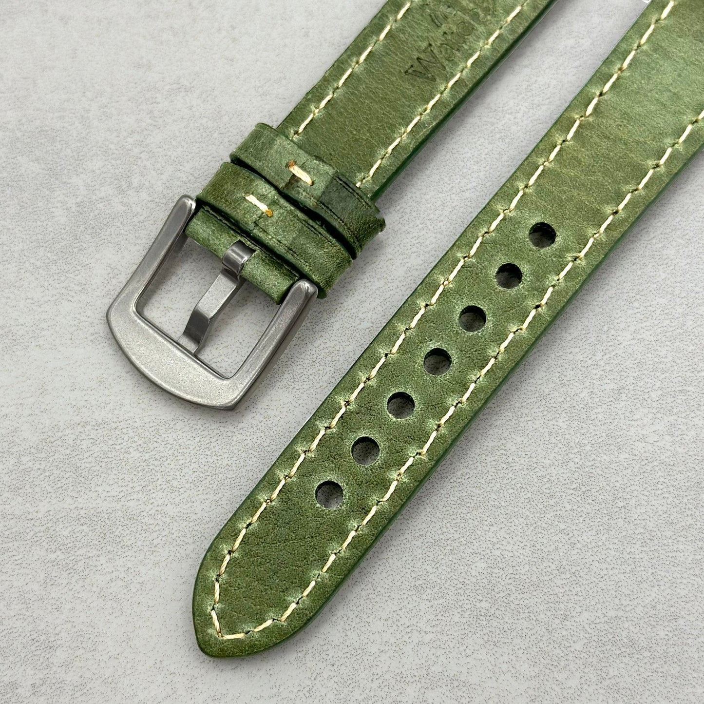 The Rome: Olive Green Italian Full Grain Leather Fitbit Charge Watch Strap