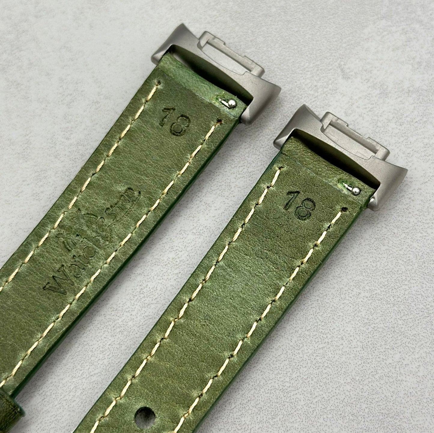 The Rome: Olive Green Italian Full Grain Leather Fitbit Charge Watch Strap