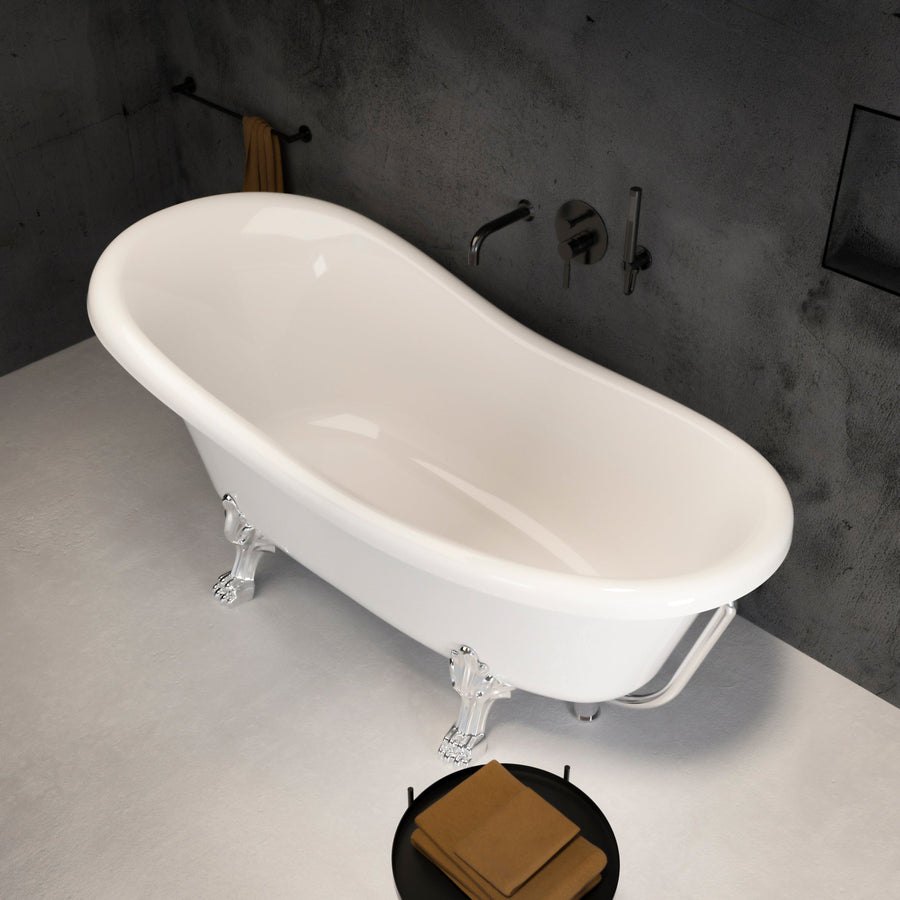 Kensington Freestanding Polished Roll-top Stone Bath 1670 - top view