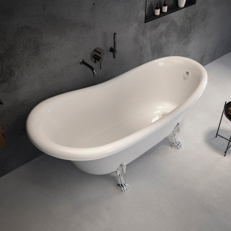 Kensington Freestanding Polished Roll-top Stone Bath 1670 - top view 2