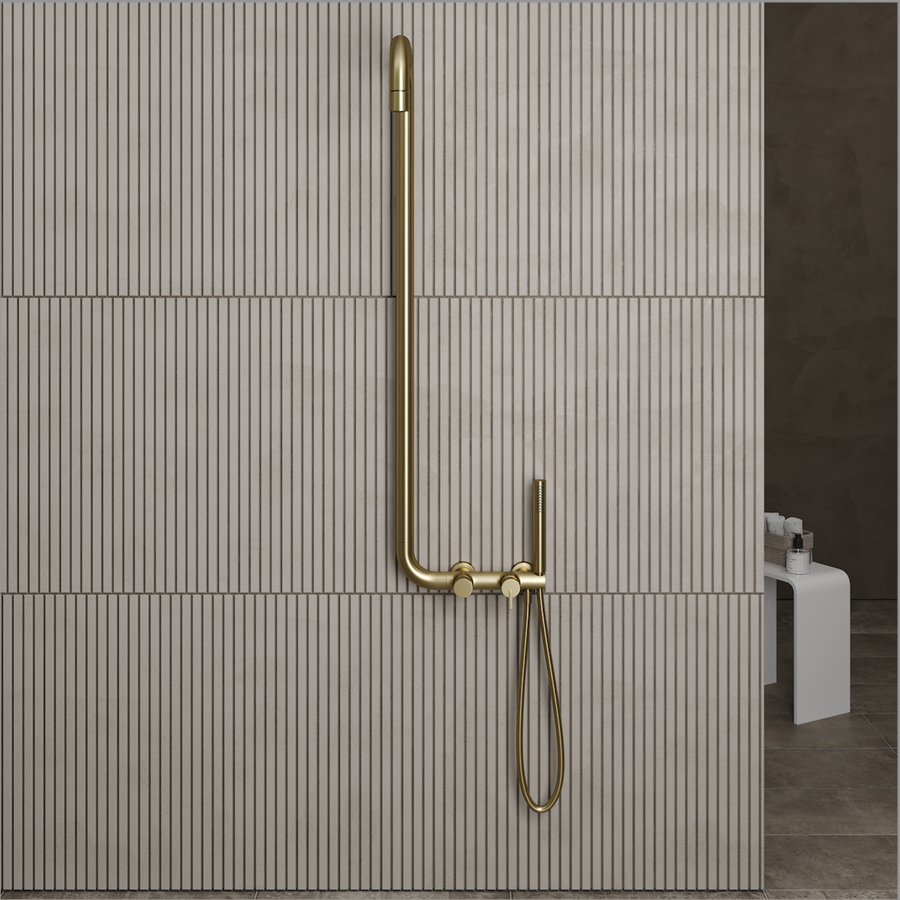 Lia Elegante Shower Column with Shower Mixer - Brushed Gold