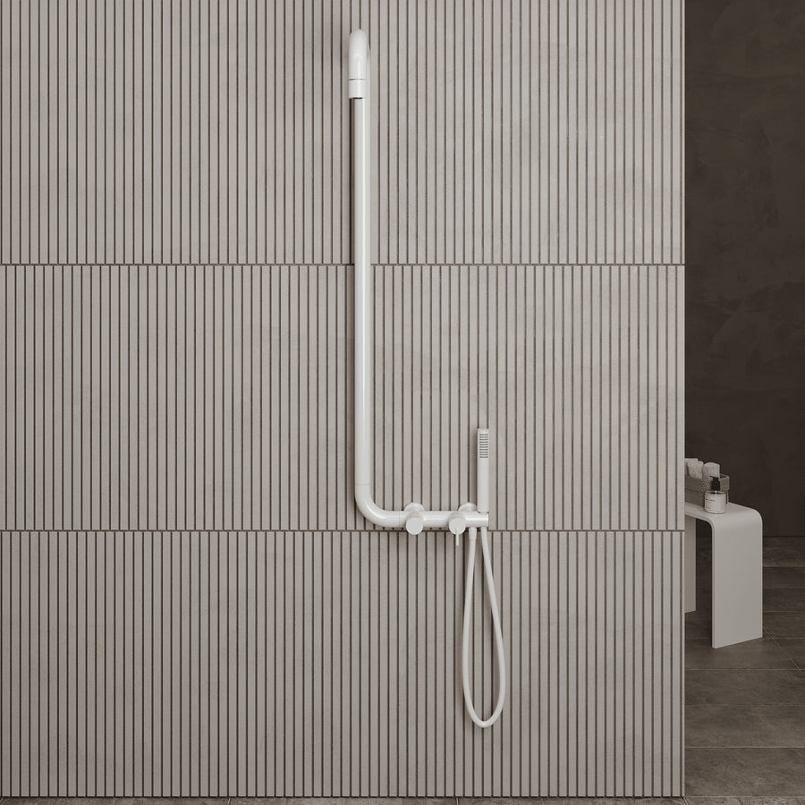 Lia Elegante Shower Column with Shower Mixer - White