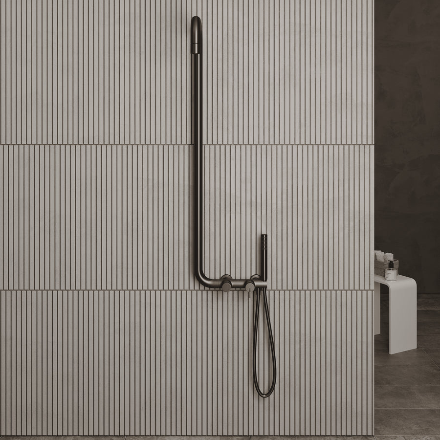 Lia Elegante Shower Column with Shower Mixer - Black