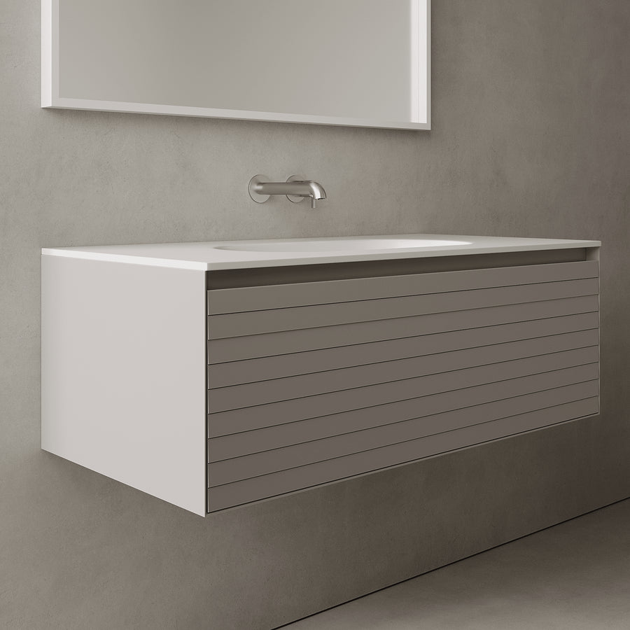 Nordale Stone Grey 1000mm Vanity Unit - Single Drawer with Single Basin