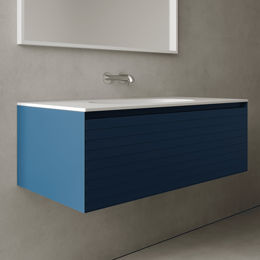 Nordale Ocean Blue 1000mm Vanity Unit - Single Drawer with Single Basin
